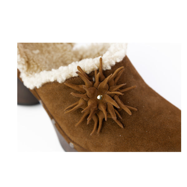 Calliope base in vero legno camoscio e montone Made in Italy