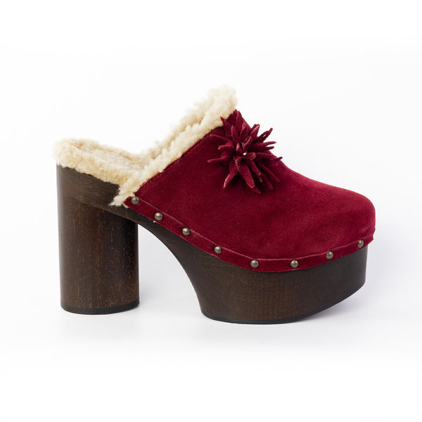 Clio base in vero legno camoscio e montone Made in Italy