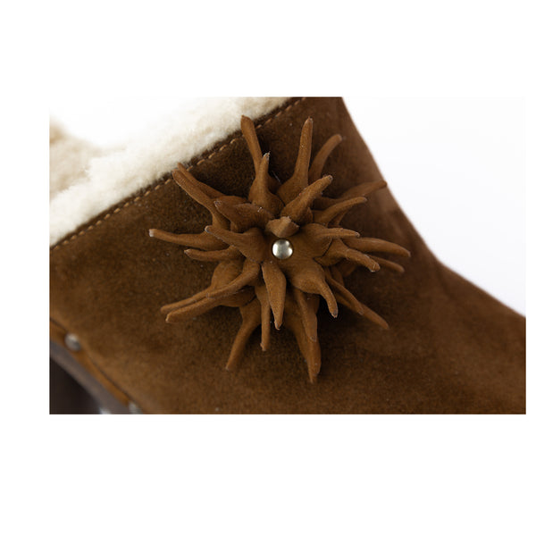 Clio base in vero legno camoscio e montone Made in Italy