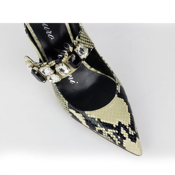 Dalia in vitello stampato con pietre Made in Italy