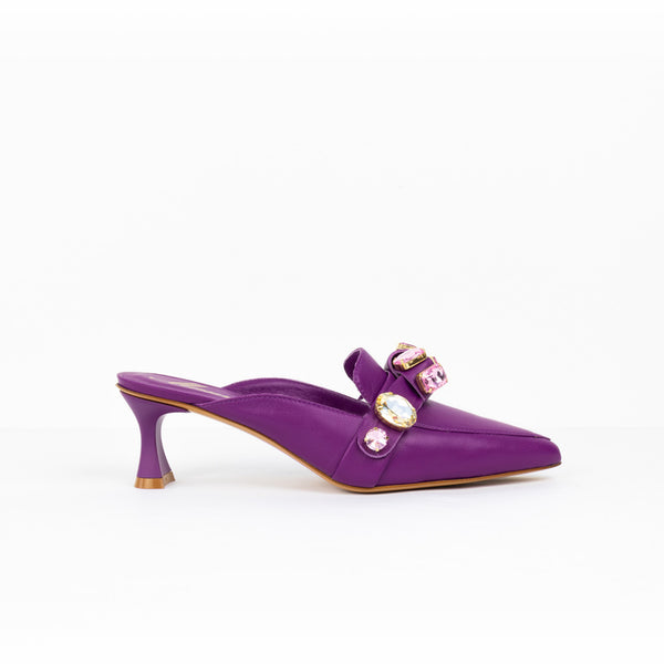 Geranio in nappa con pietre Made in Italy