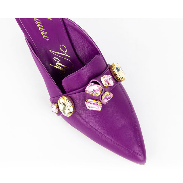 Geranio in nappa con pietre Made in Italy