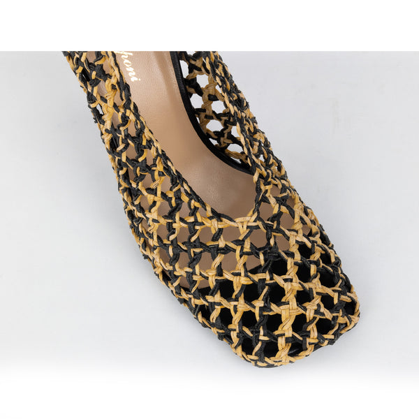 Girasole bicolor in nappa intrecciata Made in Italy