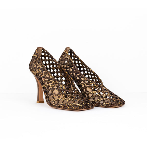 Girasole bicolor in nappa intrecciata Made in Italy