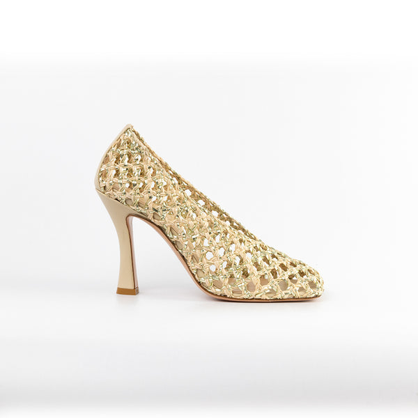 Girasole bicolor in nappa intrecciata Made in Italy