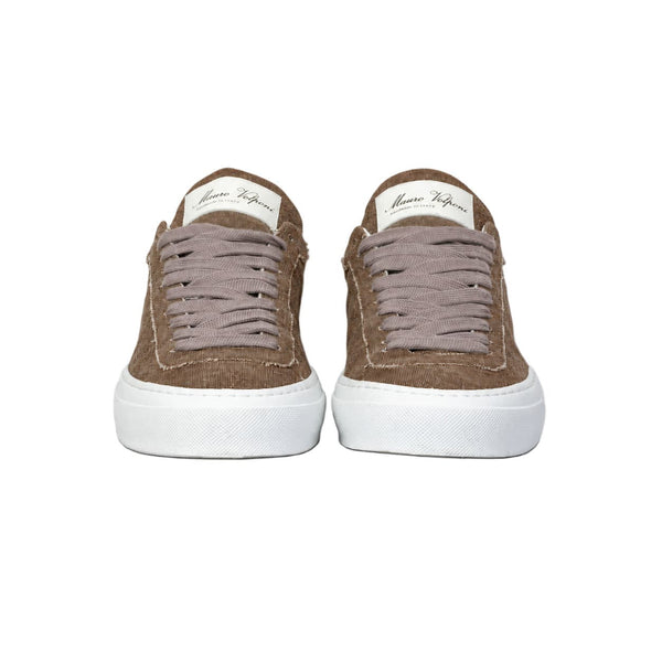 Sneakers in tela - Marrone