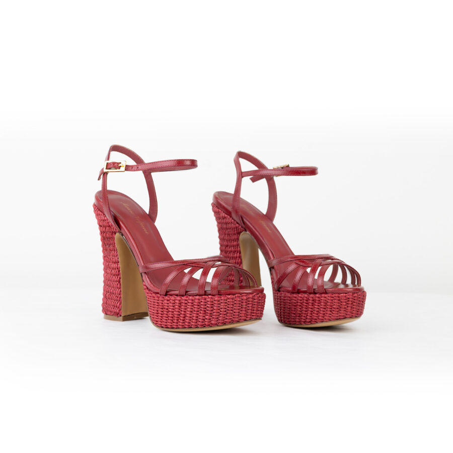 Rosa in Athena raffia plateau heel Made in Italy